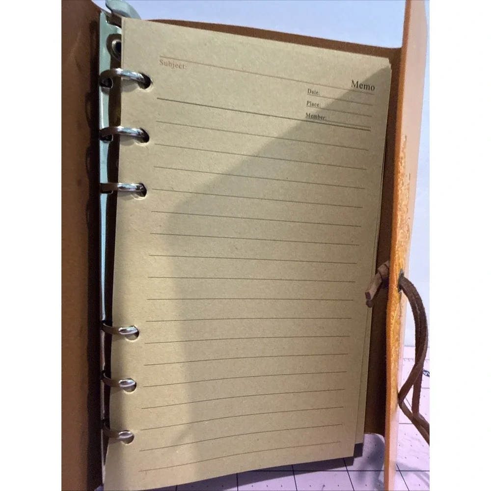 Leather Bound Journal w/Butterflies & Hearts Lined Paper Genuine Leather 7.5X5